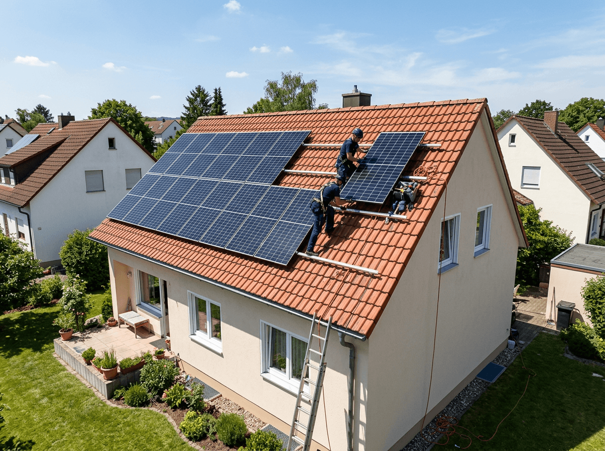 Eigenheim mit Photovoltaikanlage und modernem Speicher