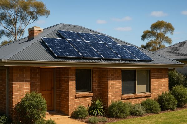 Solaranlage auf einem Haus in Australien
