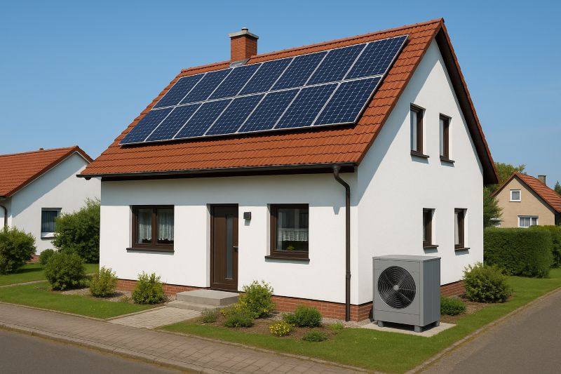 Photovoltaik mit Wärmepumpe in einem Einfamilienhaus