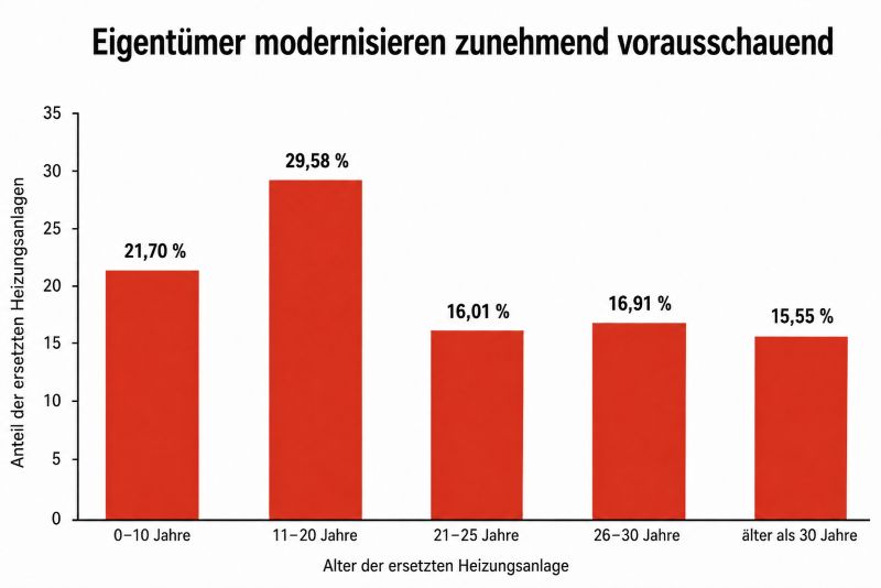 Statistik Alter ausgetauschter Heizungen kit Wärmepumpe 2025